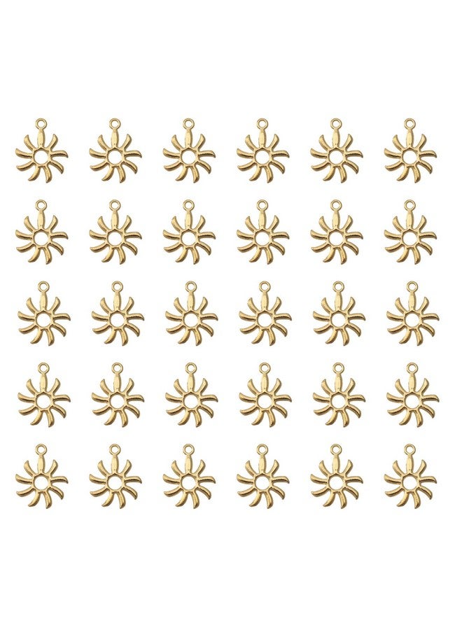 Ruwado 50 Pcs Hollow Sun Charms 1.8 X 1.5 Cm Cute Chic Metal Pendants For Diy Jewelry Making Kit Finding Christmas Decoration Bracelet Necklace Thanksgiving Gift Supplies (Gold) - Image 1