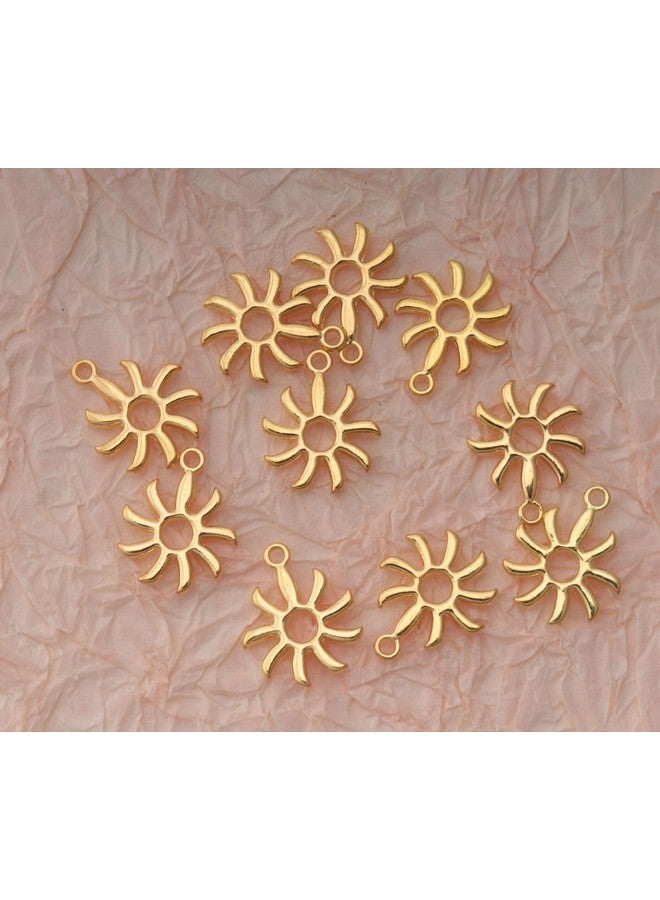 Ruwado 50 Pcs Hollow Sun Charms 1.8 X 1.5 Cm Cute Chic Metal Pendants For Diy Jewelry Making Kit Finding Christmas Decoration Bracelet Necklace Thanksgiving Gift Supplies (Gold) - Image 4