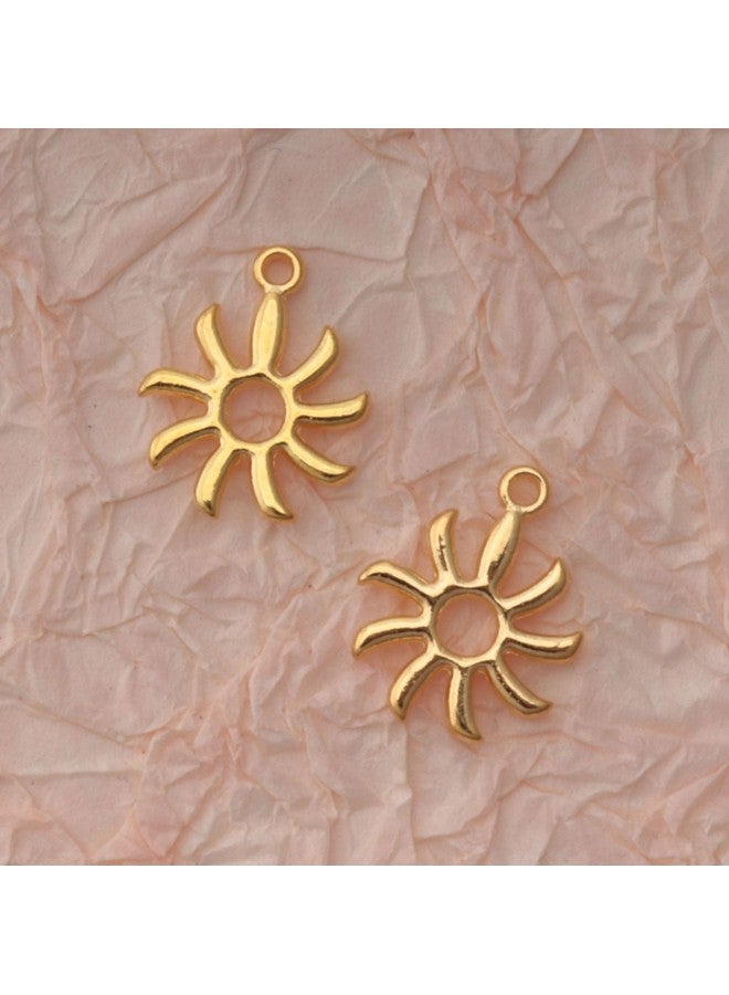 Ruwado 50 Pcs Hollow Sun Charms 1.8 X 1.5 Cm Cute Chic Metal Pendants For Diy Jewelry Making Kit Finding Christmas Decoration Bracelet Necklace Thanksgiving Gift Supplies (Gold) - Image 5