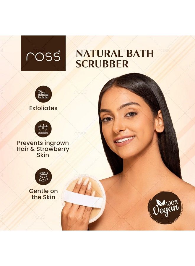 ROSS Natural Ramie Bath Loofah Scrubber Exfoliator For High Lather Cleansing (Pack Of 2) - Image 3