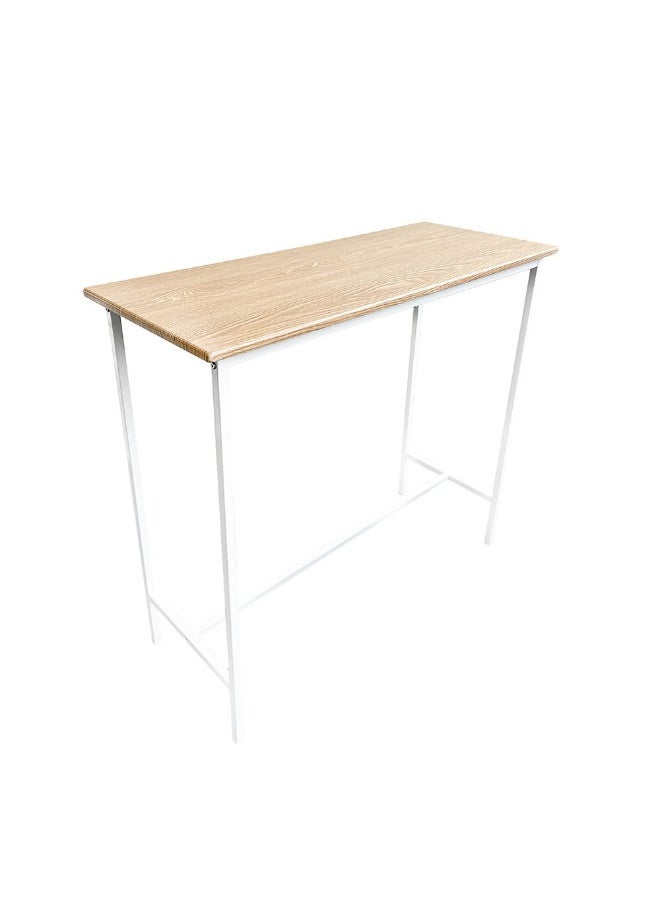 DANUBE HOME طقم طاولة طعام عالية Paloz 1+2 - تصميم أنيق من خشب السونما بلون البلوط/الأبيض، مثالي للمساحات الصغيرة، خشب هندسي ومعدن، أثاث غرفة طعام لجلستين - Image 3