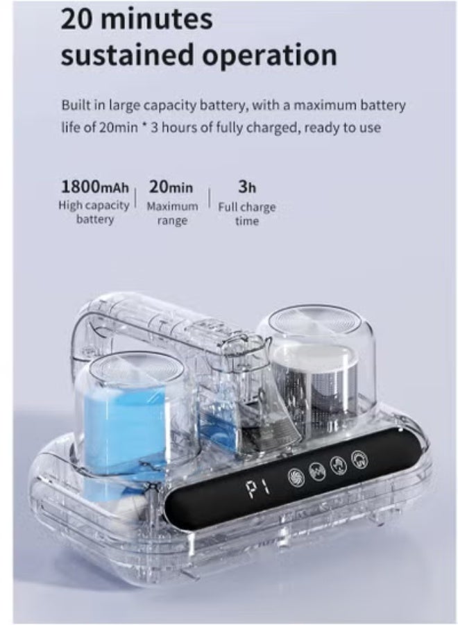 AROAQ Intelligent Mite Remover Wireless Mite Remover Strong Beating Handheld UV Sterilizer For Household Bed Small Vacuum Cleaner - Image 3