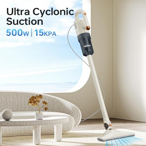 UN1QUE 2 in 1 Handheld & Stick Vacuum Cleaner for Home, 500W Handheld Vacuum with 15000PA Suction, 0.8L Washable HEPA Filter, Adjustable Head, Bagless Dry Vacumming, Deep Clean for Hard Floor, Carpet - Image 2