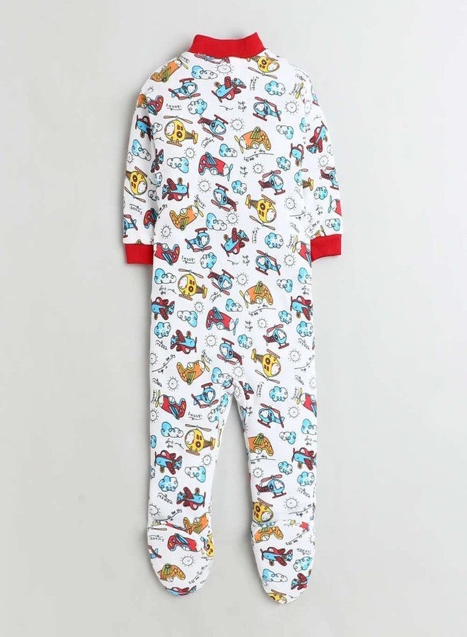 EIO� 100% Cotton Rompers/Sleep suits/Jumpsuit/Night Suits for Baby Boys & Girls, Infants, New Born pack of 3 (9-12 Months, Red) - Image 3