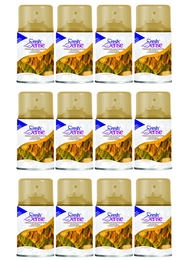 Fresh Sense ANTI TOBACCO Refill - PACK of 12 x 260ml - Automatic Spray Auto Spray Air Freshener for Home Bathroom Toilet Office Neutralizes Bad Odors FRESH SENSE - Image 1