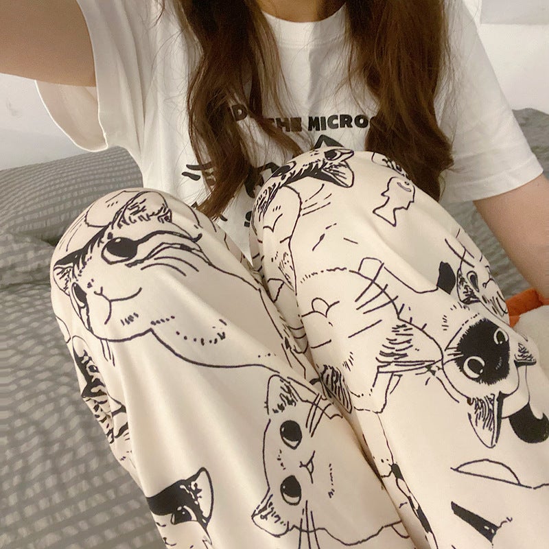 Walking Pants Cartoon Pajama Pants Women'S Summer And Autumn New Outer Wear Home Air Conditioning Pants Korean Loose Casual Pants For Children - Image 2