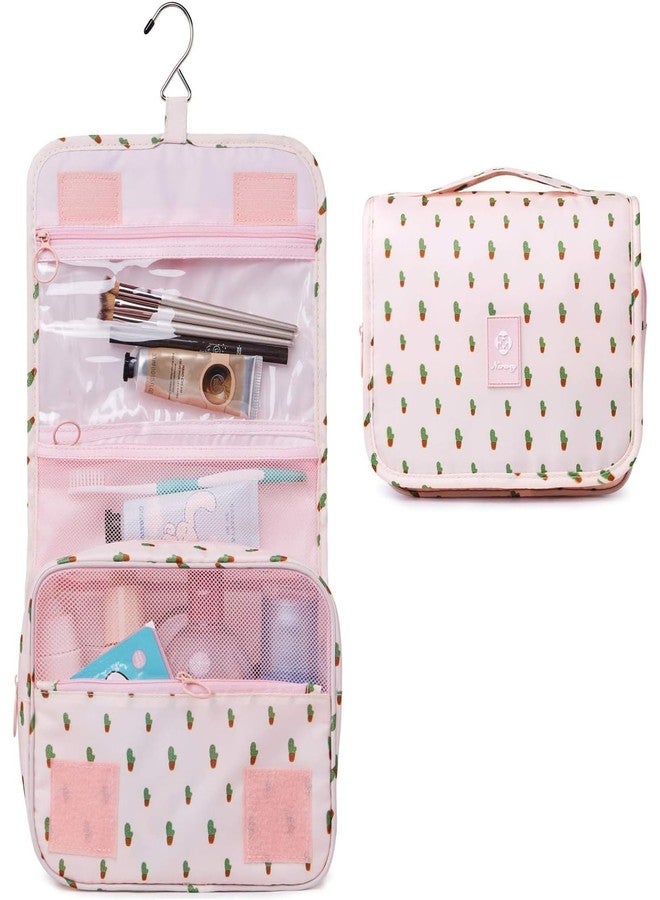 Narwey Hanging Travel Toiletry Bag Cosmetic Make up Organizer for Women and Girls Waterproof (A-Cactus) - Image 2