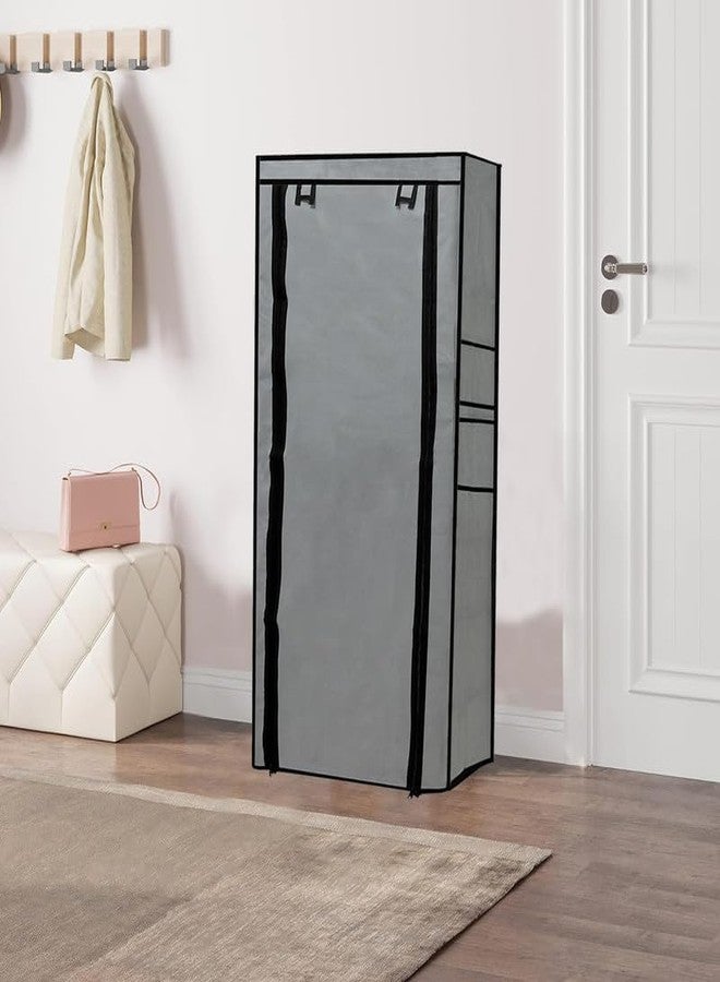 ROBMOB Shoe Rack Cover for Home Only for 9- Layer Portable Foldable Shoe Stand Non Woven Zipper Fabric Cover Grey - Image 2