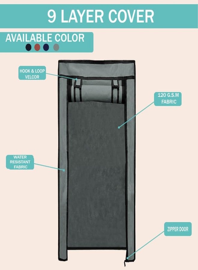 ROBMOB Shoe Rack Cover for Home Only for 9- Layer Portable Foldable Shoe Stand Non Woven Zipper Fabric Cover Grey - Image 4