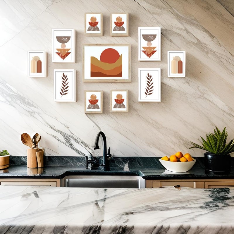 Dev Aastha Solid Beige & White Photo Frame Set for Wall Décor | Set of 11 Rectangular Picture Frames with Plexi Glass | Ideal for Home & Office Use | Perfect for Gifting - Image 2