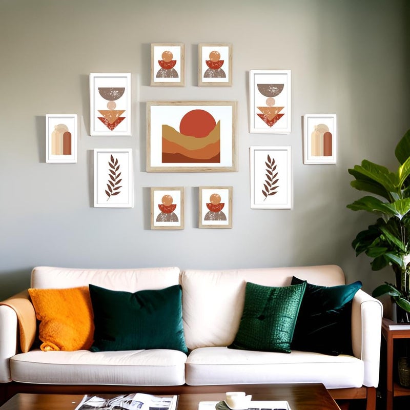 Dev Aastha Solid Beige & White Photo Frame Set for Wall Décor | Set of 11 Rectangular Picture Frames with Plexi Glass | Ideal for Home & Office Use | Perfect for Gifting - Image 3