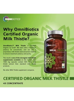 OmniBiotics Organic Milk Thistle Capsules, 1500mg 4X Concentrated Extract with Silymarin is The Strongest Milk Thistle Supplement Available. Great for Liver Cleanse! 120 Vegetarian Capsules  - Image 5