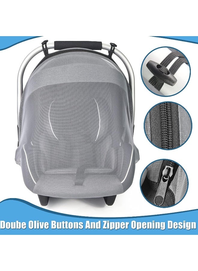 Sysmie Mosquito Net for Baby Car Seats â€“ Infant Car Seat Insect Mesh Net - Universal Fit, Premium Quality: Machine Washable - Gray - Image 3