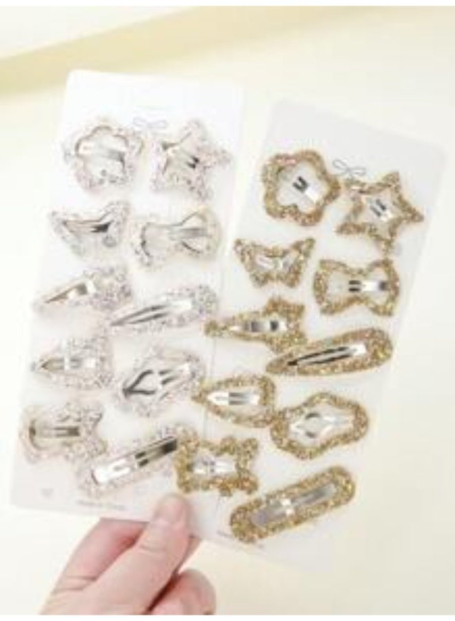 20 Glittery Hair Clips – Glitzy Stars, Flowers, and Clouds Design - Image 2