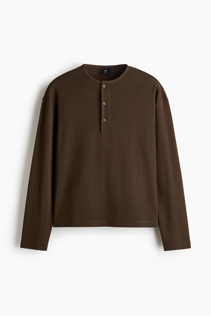 Relaxed Fit Henley top