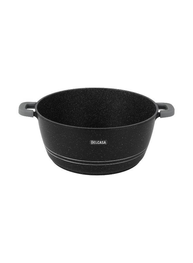 Delcasa 32 cm Die-Cast Aluminum Casserole DC3785 Non-Stick Granite Coating, Silicone Covered Handles, Transparent Glass Lid, Stainless Steel Frame and Knob/ Induction Base - Image 5