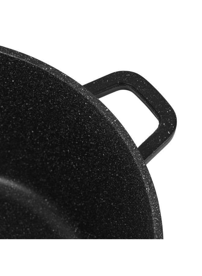 Delcasa 32 cm Die-Cast Aluminum Casserole DC3785 Non-Stick Granite Coating, Silicone Covered Handles, Transparent Glass Lid, Stainless Steel Frame and Knob/ Induction Base - Image 3