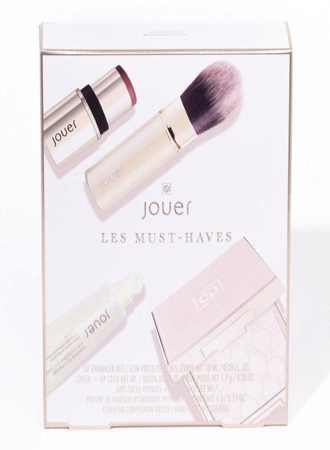 جوير مجموعة هدايا Jouer Les Must-Haves - بودرة تثبيت شفافة، فرشاة مكياج، أحمر خدود كريمي، أحمر شفاه، ومُكبِّر شفاه - بقيمة 99 دولارًا - Image 2