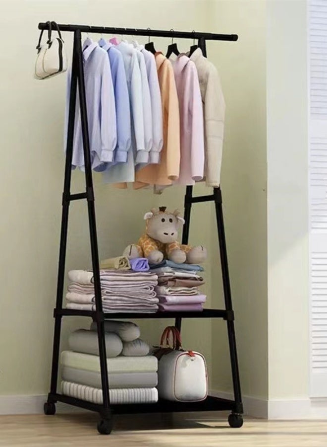 Kutis Multifunction Metal Clothes Stand Hanger And Organizer Black 56X40X158 cm - Image 1