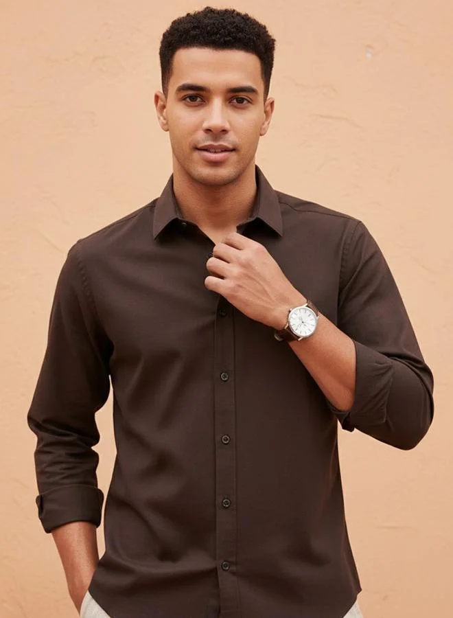 Truloom Men Solid Regular Fit Rayon Shirt