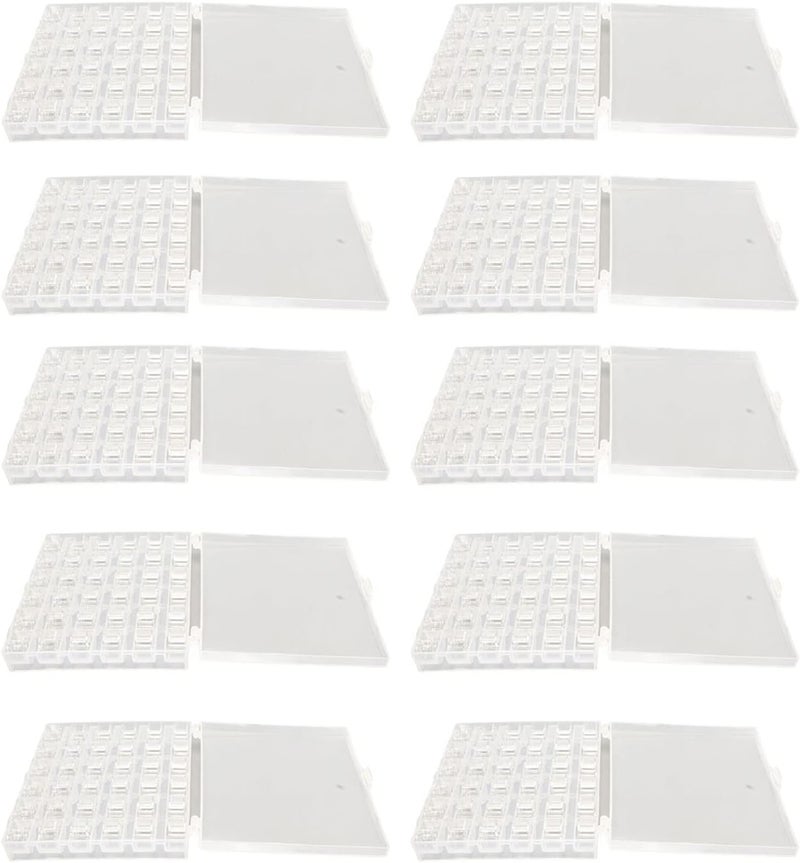 10 Sets Transparent Plastic Bobbins with Case, Sewing Machine Bobbins, Lightweight Clear Bobbins for Household Use, 36 - Compartment Storage Box Included - Image 3