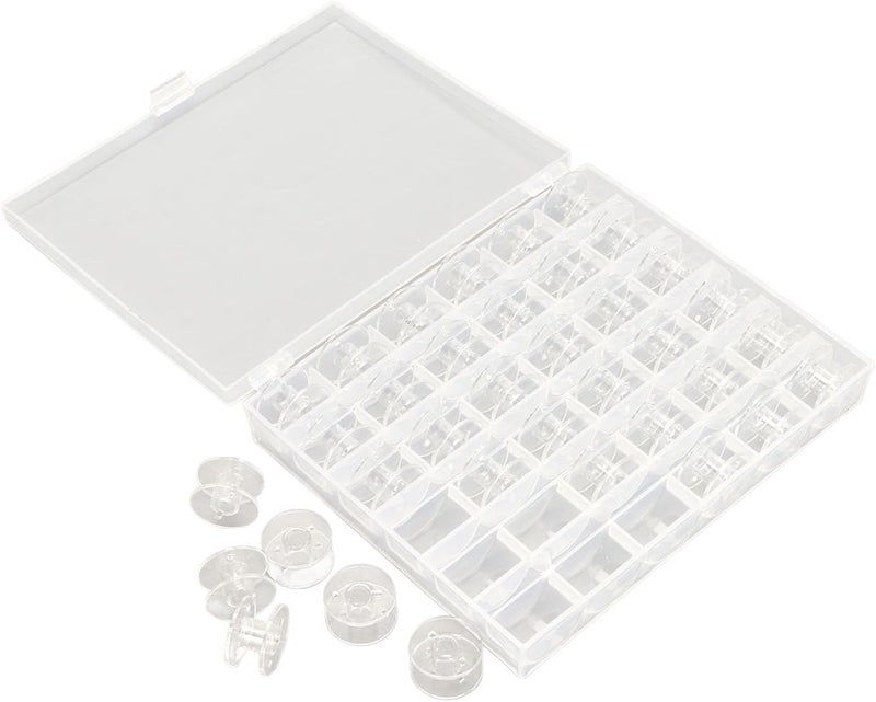 10 Sets Transparent Plastic Bobbins with Case, Sewing Machine Bobbins, Lightweight Clear Bobbins for Household Use, 36 - Compartment Storage Box Included - Image 4