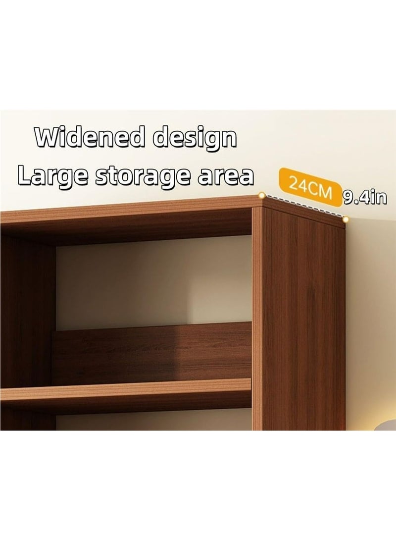 JOMILA Tall bedside table shelf simple and luxurious Nordic style ins minimalist storage small bedside storage cabinet with two drawers 4 storage compartments - Image 2