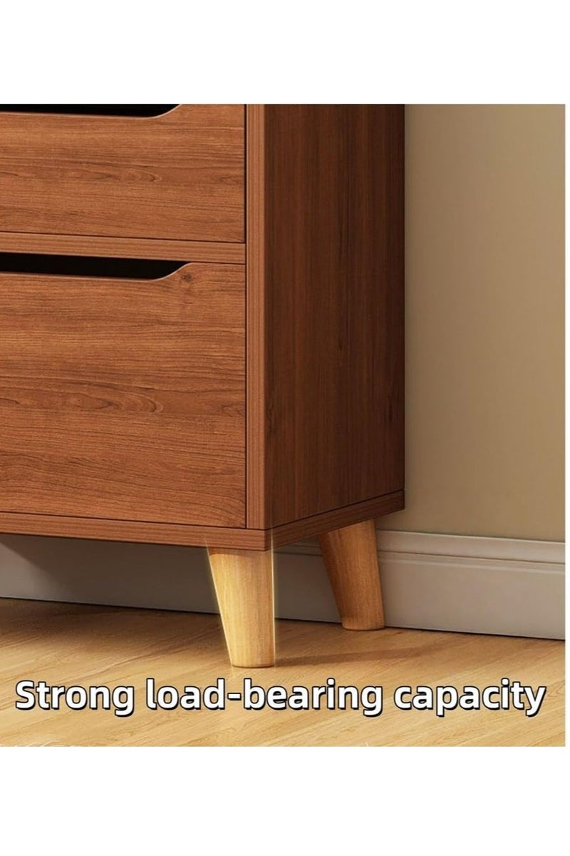 JOMILA Tall bedside table shelf simple and luxurious Nordic style ins minimalist storage small bedside storage cabinet with two drawers 4 storage compartments - Image 5