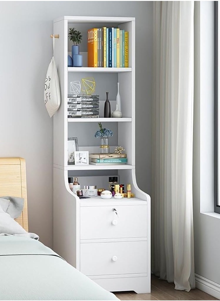 Tall bedside table shelf simple and luxurious Nordic style ins minimalist storage small bedside storage cabinet with two drawers 4 storage compartments - pzsku/Z30332116EF357462BDAEZ/45/_/1716796392/2025e3c8-9d12-4d70-b2b2-09322e500ffb