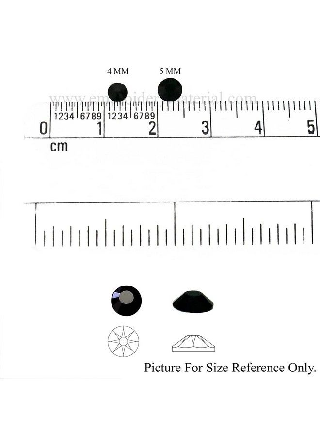 Embroiderymaterial Round Hotfix Rhinestones Glass Crystal In Jet Color 1440 Pieces Ss16 (4Mm) - Image 4