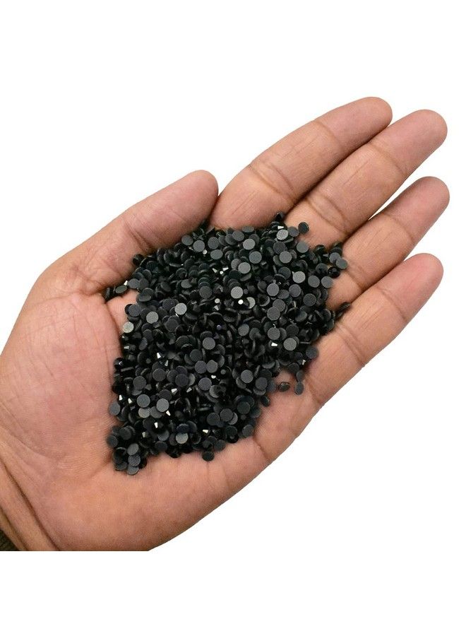 Embroiderymaterial Round Hotfix Rhinestones Glass Crystal In Jet Color 1440 Pieces Ss16 (4Mm) - Image 1