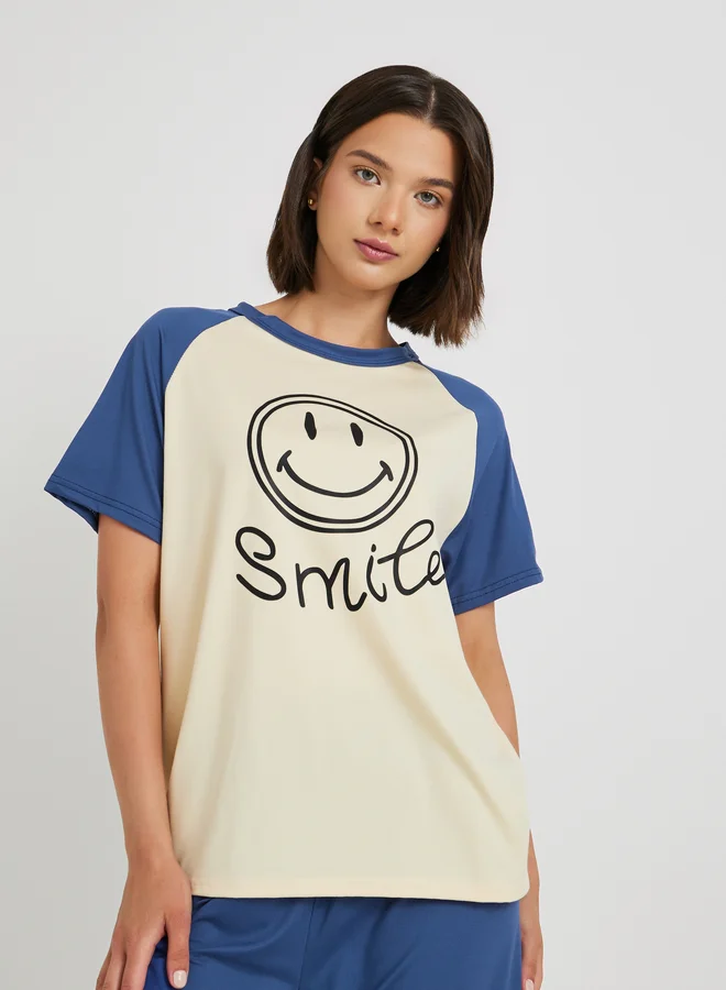 Take Two Take Two Graphic Print T-Shirt and Pyjama Set