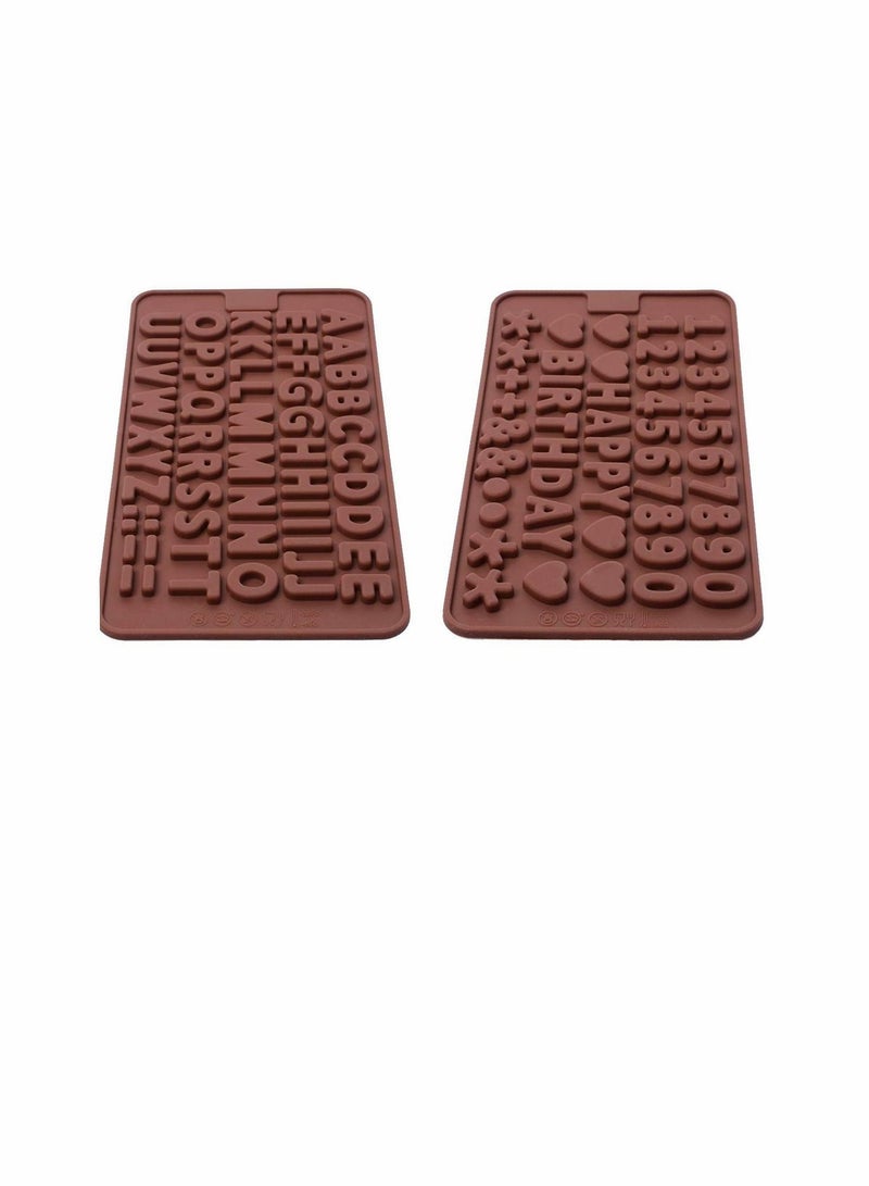 إكسفور قالب حروف سيليكون وأرقام قوالب شوكولاتة مع رموز زينة كعكة عيد ميلاد سعيد 2 قطعة - Image 1