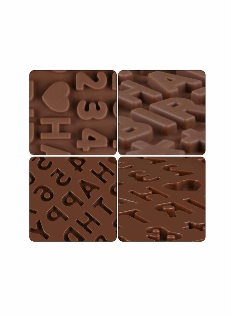 إكسفور قالب حروف سيليكون وأرقام قوالب شوكولاتة مع رموز زينة كعكة عيد ميلاد سعيد 2 قطعة - Image 3