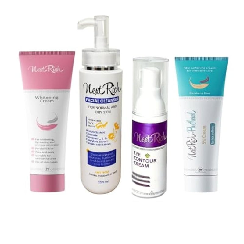 Next Rich Super Care Bundle 380 gm ( Panthenol & Next Cream and facial cleanser GEL Normel and Dry Skin & Eye Contour Cream ) - Image 1