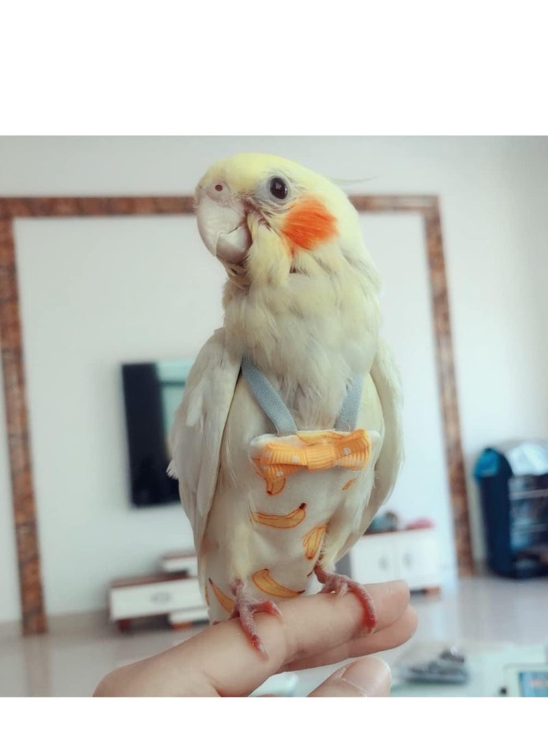 5 Pieces Bird Diaper Washable Reusable Bird Clothes with Waterproof Inner Layer and Adjustable Fasten Tape Soft Parrot Small Pet Birds Flight Suit for Budgie - Image 2