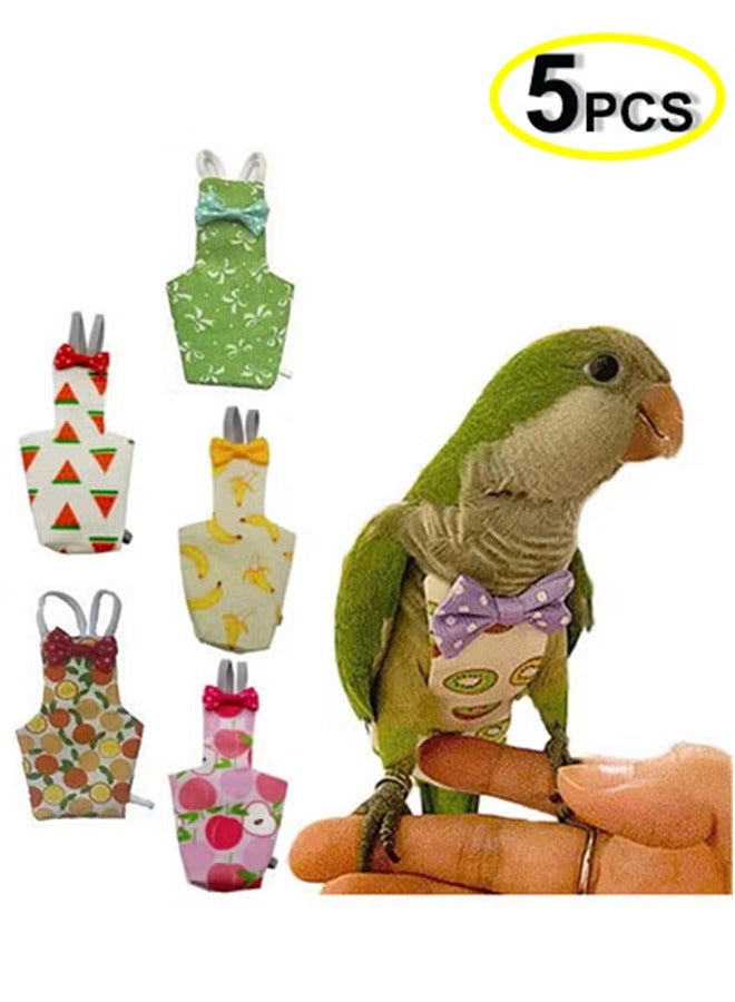 5 Pieces Bird Diaper Washable Reusable Bird Clothes with Waterproof Inner Layer and Adjustable Fasten Tape Soft Parrot Small Pet Birds Flight Suit for Budgie - Image 1
