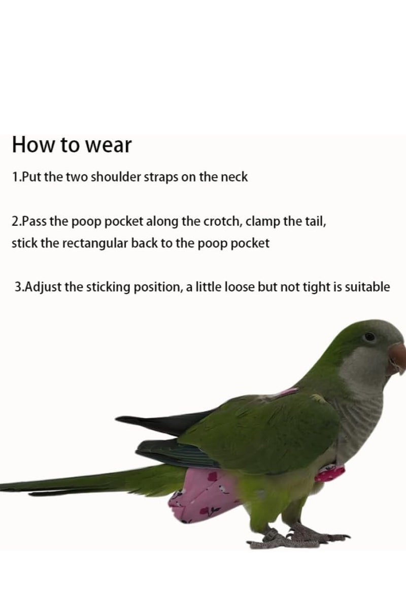 5 Pieces Bird Diaper Washable Reusable Bird Clothes with Waterproof Inner Layer and Adjustable Fasten Tape Soft Parrot Small Pet Birds Flight Suit for Budgie - Image 3