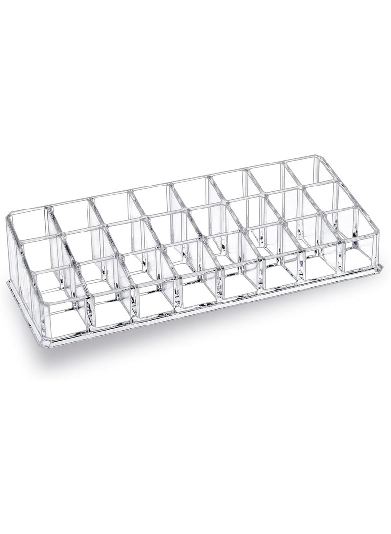 Lipstick Organizer for Vanity,Acrylic Clear Chapstick Lip Gloss Balm Roller Ball Bottle Holder with 24 Slots. - Image 1