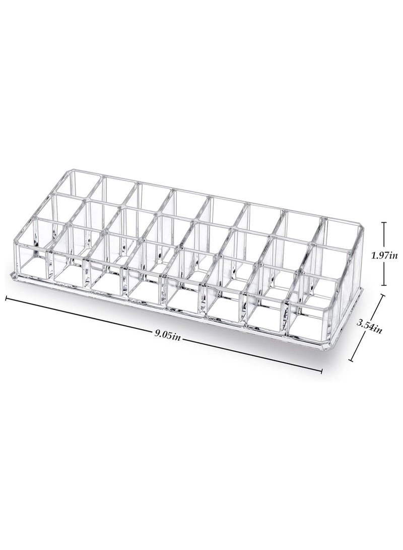 Lipstick Organizer for Vanity,Acrylic Clear Chapstick Lip Gloss Balm Roller Ball Bottle Holder with 24 Slots. - Image 2