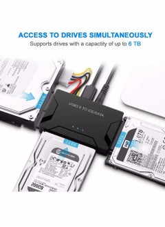 Excefore SATA/IDE to USB 3.0 Adapter, Hard Drive Adapter with 12V 2A Power Supply Support 6TB, Hard Drive Reader for Universal 2.5/3.5-Inch IDE and SATA External HDD/SSD  - Image 2