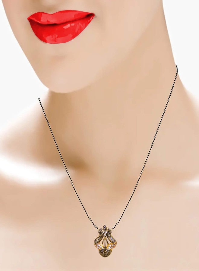 TGK Gold Plated Mangalsutra Pendant with Chain for Women (Style_1) - Image 4