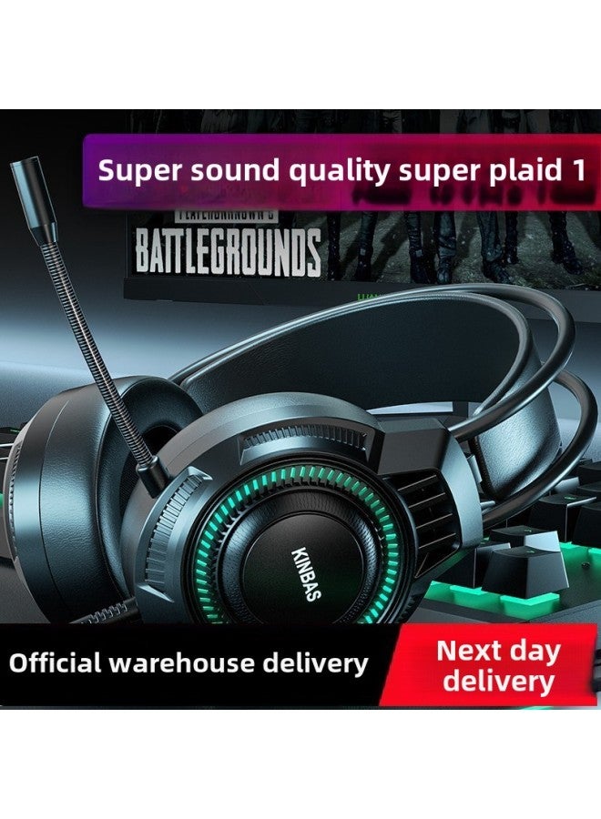 Chicken Game With Wheat Herdsman Headset E-sports Headset Eat Wired Headset Desktop Computer Notebook-Color:(universal *7.1 Channel Usb Interface For Desktop And Notebook) Pearl White Colorful Light Qingying Official  - Image 2
