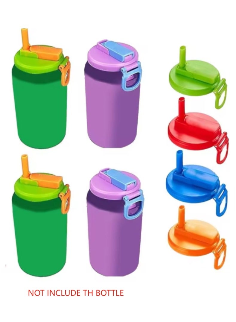 الواحة-TH عبوة من 4 أغطية علب صودا بأربعة ألوان مع ماصة، أغطية علب صودا خالية من مادة BPA، قابلة لإعادة الاستخدام لأغطية العلب، للمشروبات الغازية، والعصائر، ومزيج ألوان المياه الغازية. - Image 1