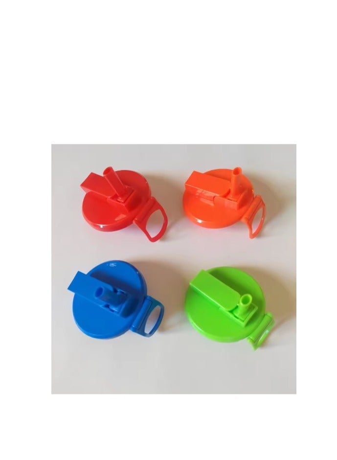 الواحة-TH عبوة من 4 أغطية علب صودا بأربعة ألوان مع ماصة، أغطية علب صودا خالية من مادة BPA، قابلة لإعادة الاستخدام لأغطية العلب، للمشروبات الغازية، والعصائر، ومزيج ألوان المياه الغازية. - Image 3