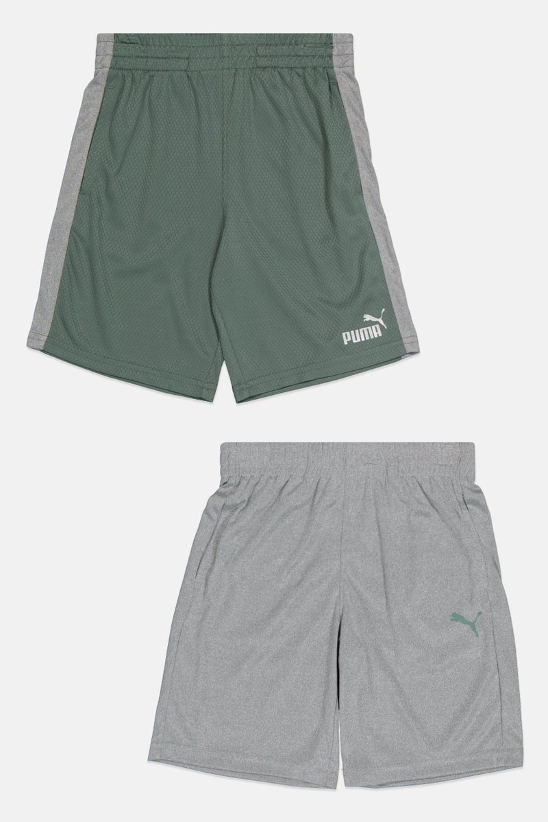 PUMA شورت تدريب للأطفال الأولاد 2 قطعة بشعار العلامة التجارية، متعدد الألوان - Image 3