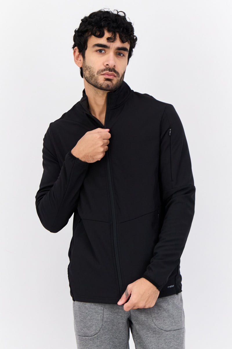 MOTION Men Sportswear Fit Long Sleeve Outdoor Jacket, Black - Image 1