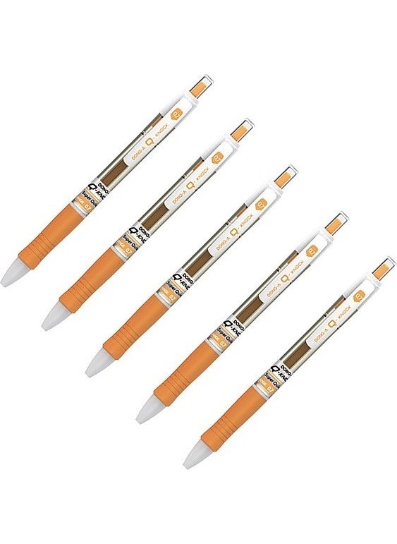 Dong-A - Donga Q-Knock 0.7 Gel Rollerball Pen Yellow 5 Pieces - Image 1