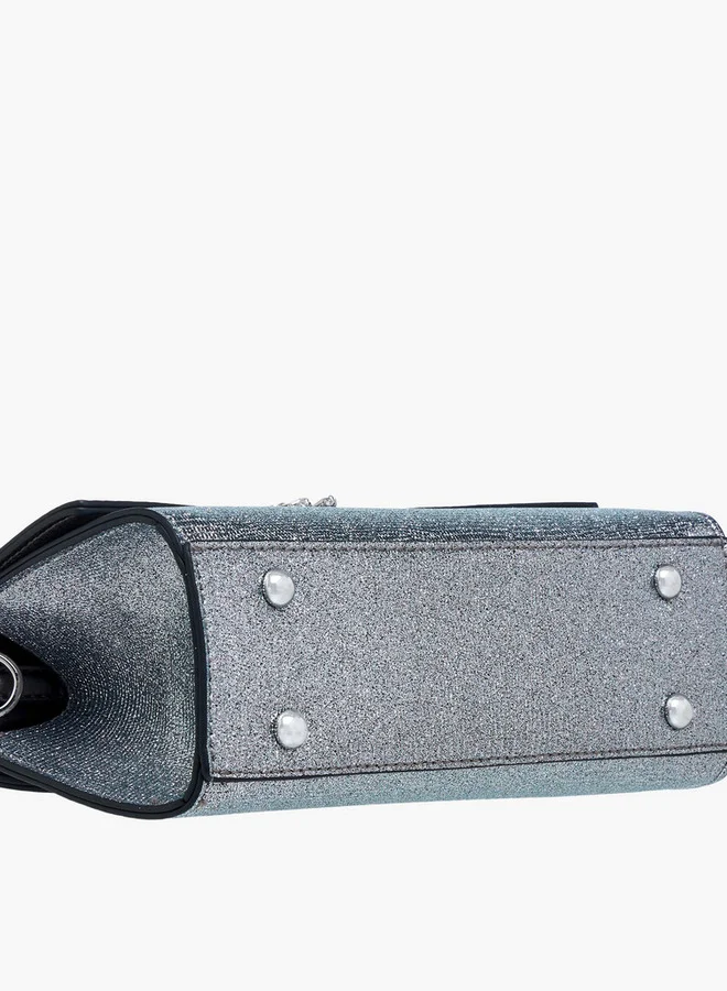 Celeste Embellished Satchel Bag with Magnetic Button Closure