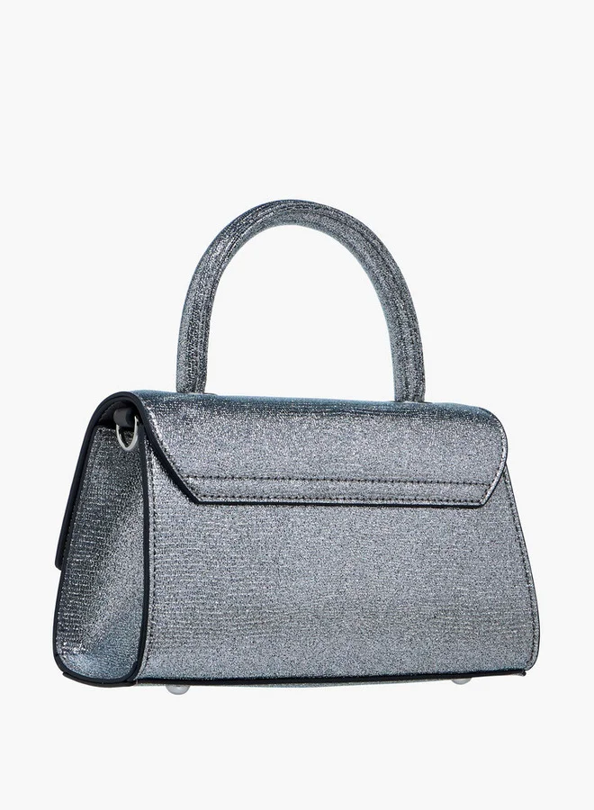 Celeste Embellished Satchel Bag with Magnetic Button Closure
